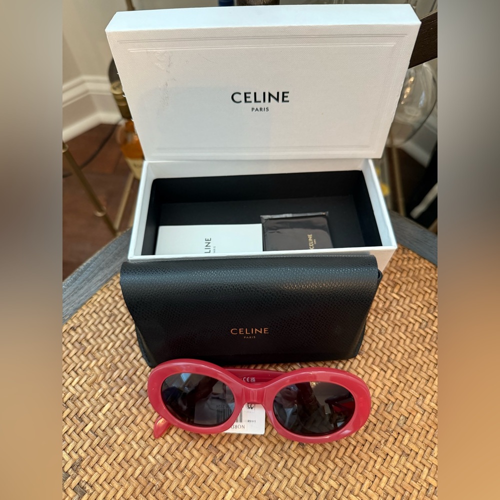 Celine Triomphe 52mm oval Sunglasses - Picture 4 of 9